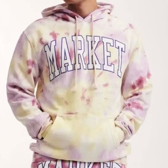 Market Tops - MARKET (Chinatown) Border ARC Tie Dye Hoodie